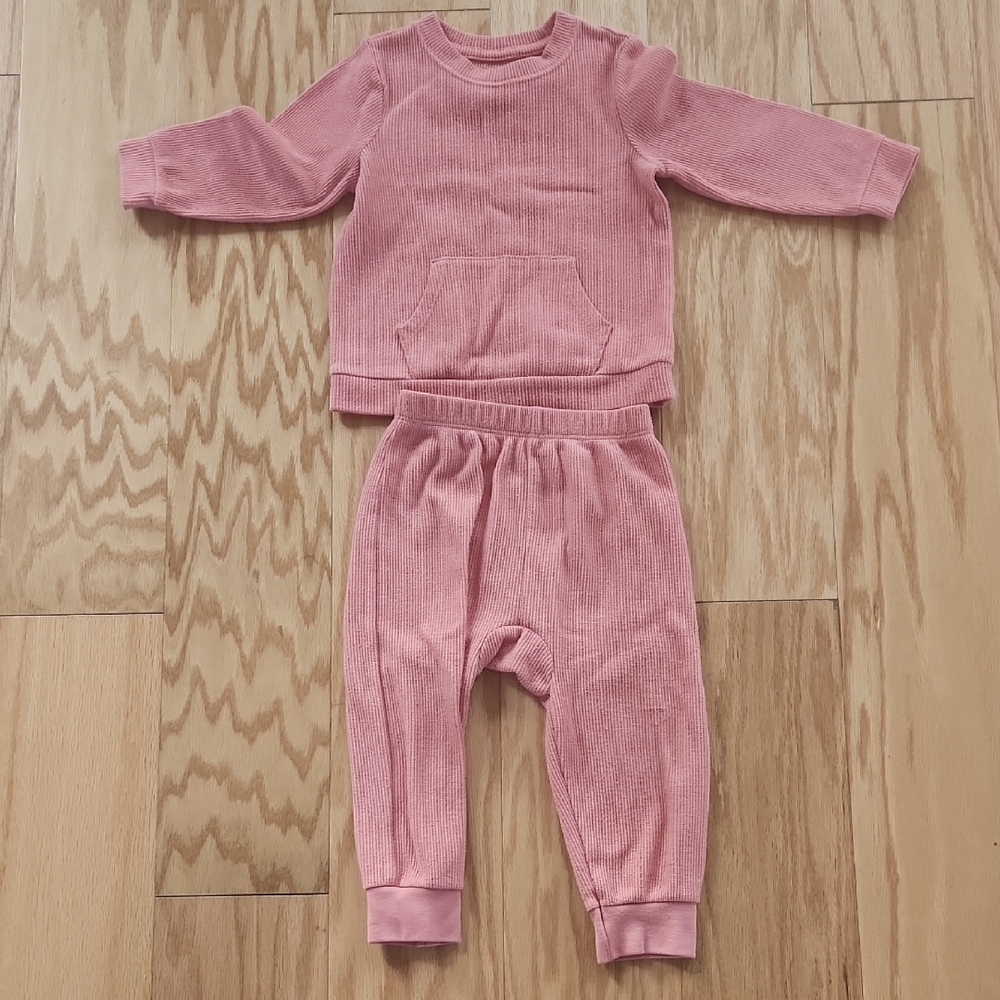Cat & Jack Pink Ribbed Baby Outfit 18 Months